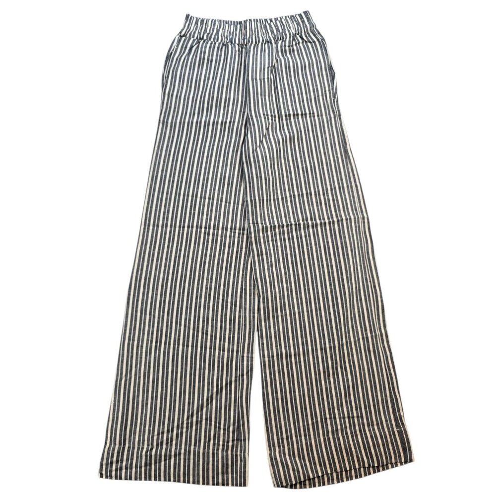 EUC Evereve Women's Wide Leg Striped Pants in Black & White